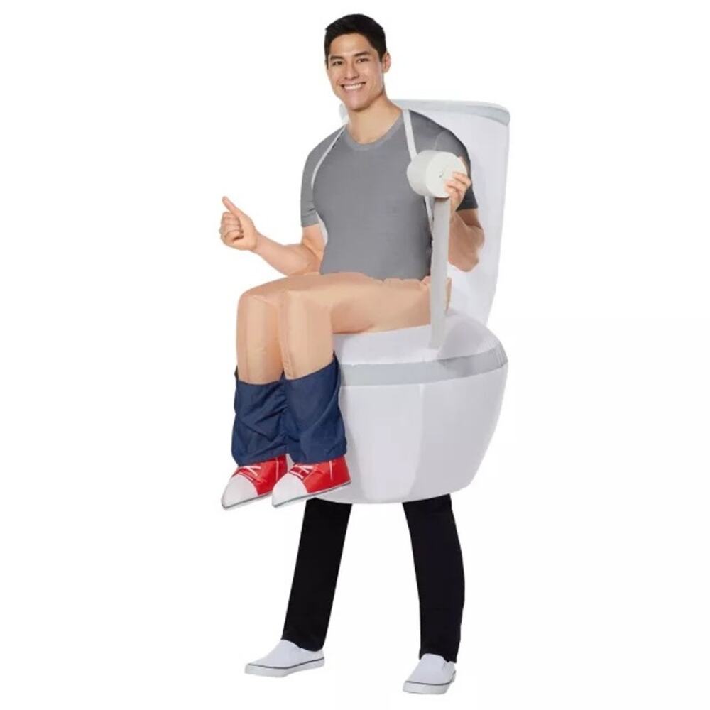 Spirit Halloween Adult Party Pooper Inflatable Costume One Size Toilet Paper